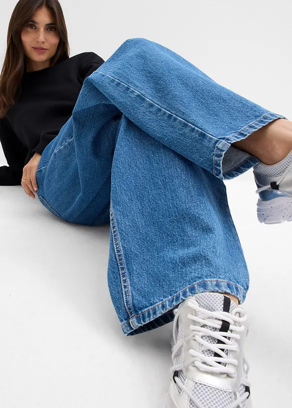 Barrel jeans mid waist, bonprix
