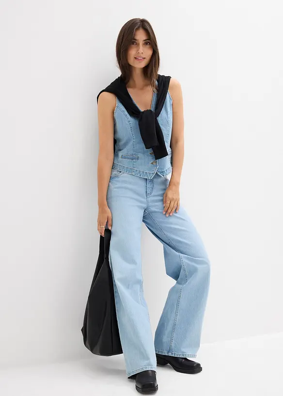 Loose straight jeans mid waist, bonprix