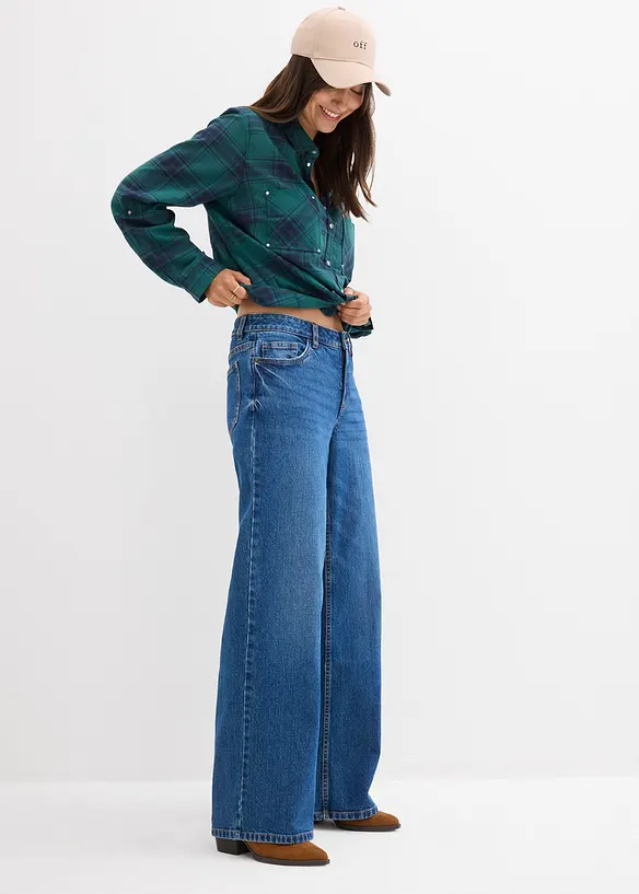 Loose straight jeans mid waist, bonprix