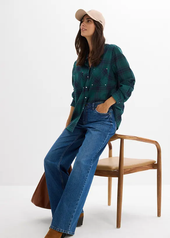 Loose straight jeans mid waist, bonprix