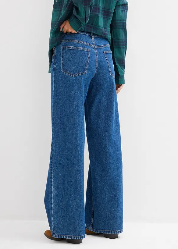Loose straight jeans mid waist, bonprix