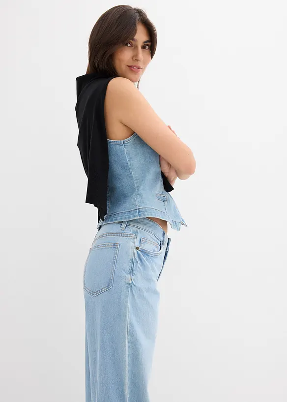 Loose straight jeans mid waist, bonprix
