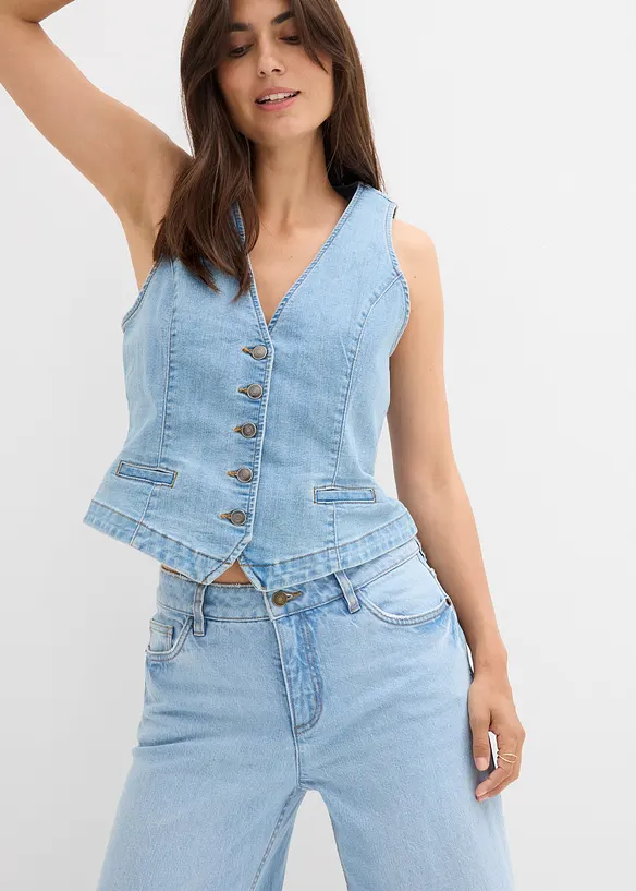 Loose straight jeans mid waist, bonprix