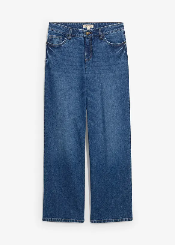 Loose straight jeans mid waist, bonprix
