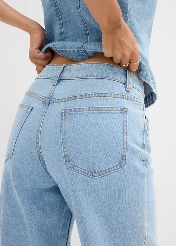 Loose straight jeans mid waist, bonprix