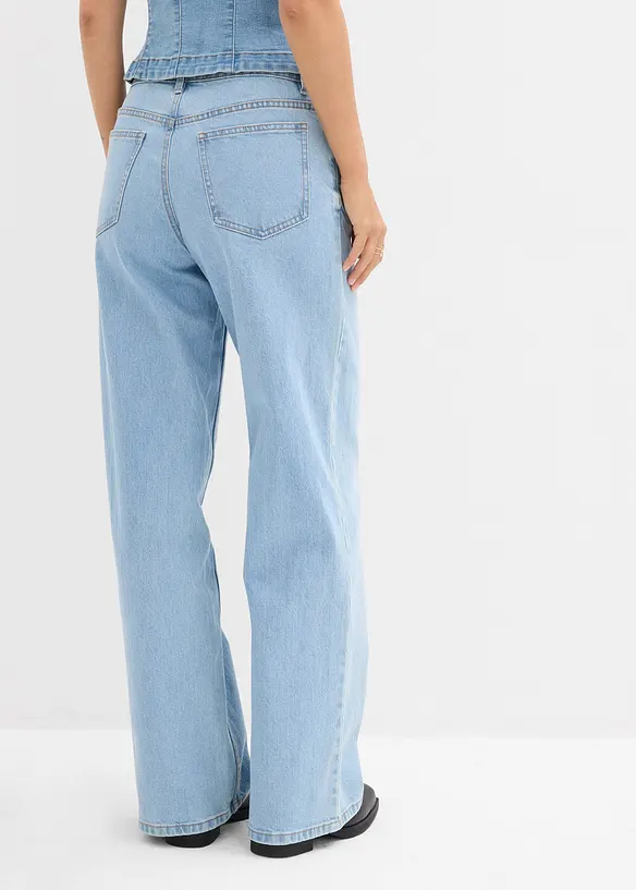 Loose straight jeans mid waist, bonprix