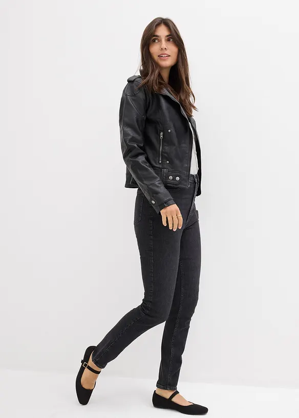 Skinny jeans high waist, cropped, bonprix