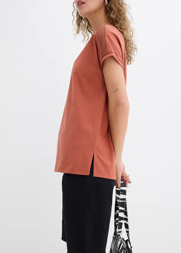 Luchtig shirt met kant, bonprix