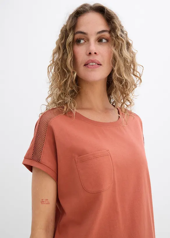 Luchtig shirt met kant, bonprix