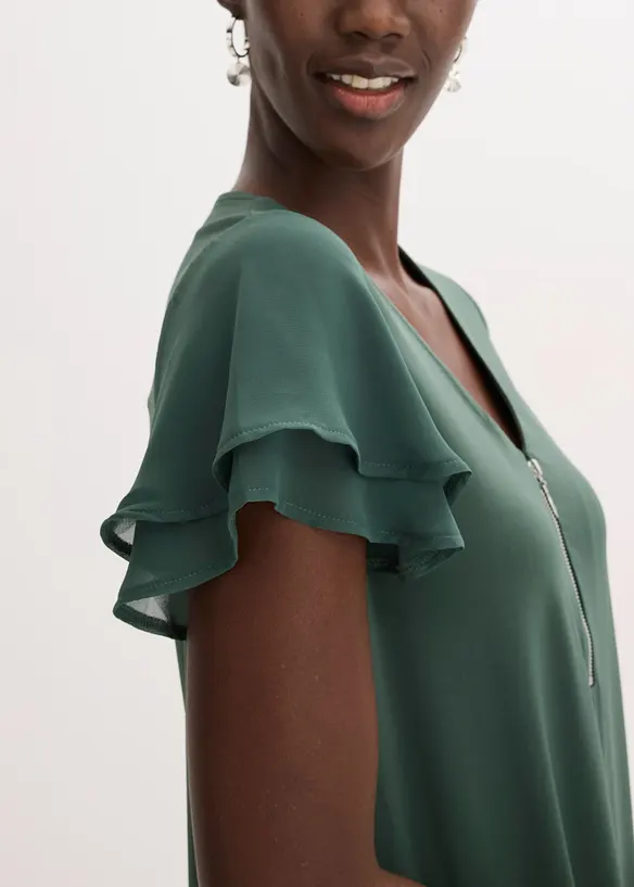 Shirtjurk met chiffon mouwen, bonprix