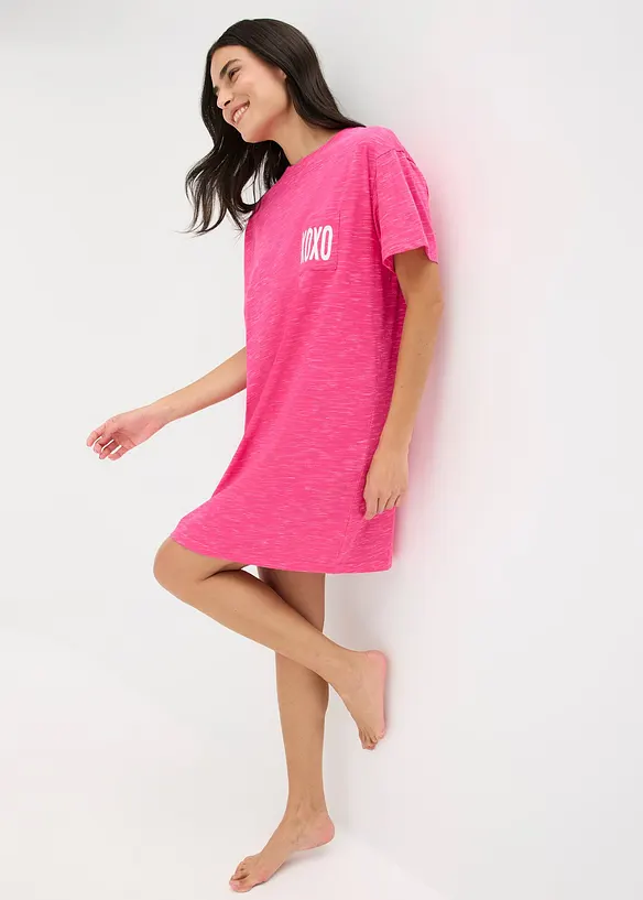 Oversized nachthemd van slubgaren, bonprix