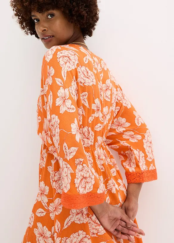 Tuniekjurk met kant van gestructureerde viscose, bonprix
