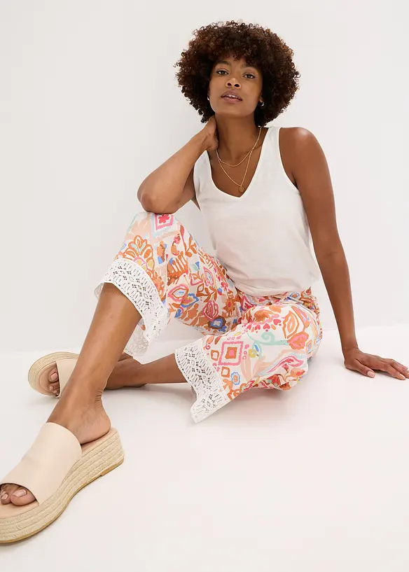 Broek met kant, bonprix
