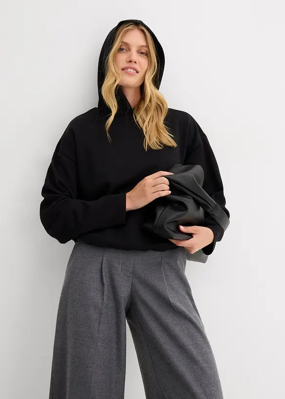 Hoodie van licht glanzende viscosemix, bonprix