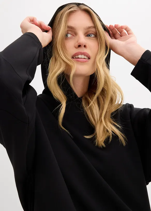 Hoodie van licht glanzende viscosemix, bonprix