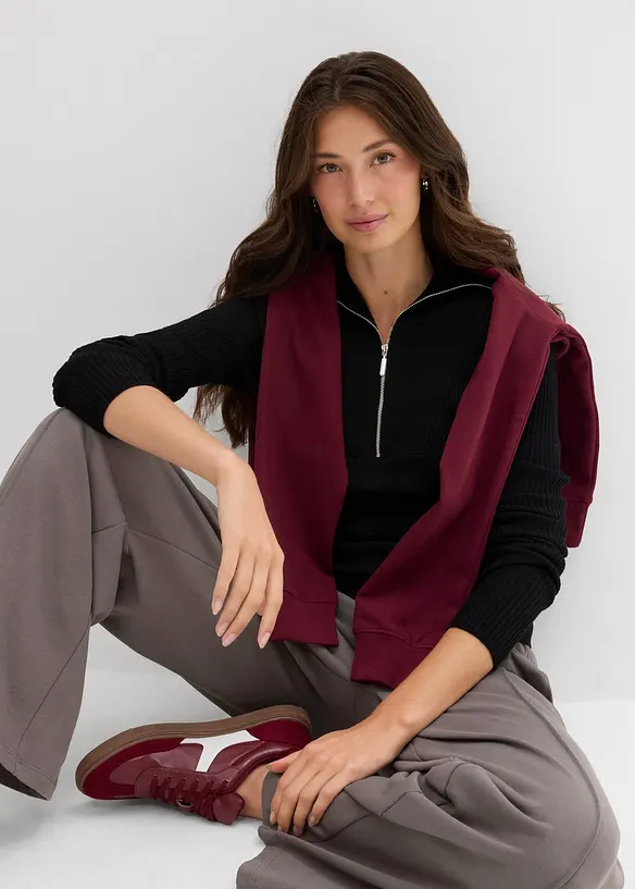 Geribd shirt in een zachte viscosemix, bonprix