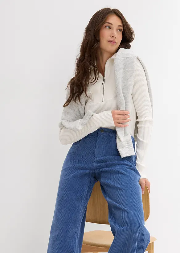Corduroy broek van elastisch katoenmix, bonprix