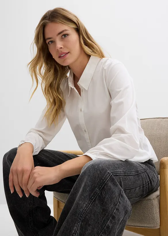 Oversized blouse van puur katoen, bonprix
