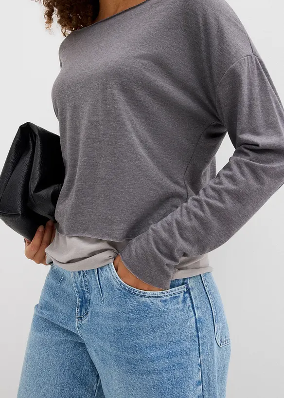 Top en longsleeve van jersey (2-dlg. set), bonprix