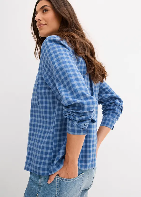 Geruite overhemdblouse van katoen, bonprix