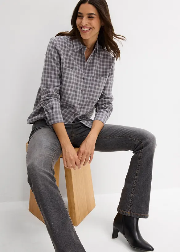 Geruite overhemdblouse van katoen, bonprix