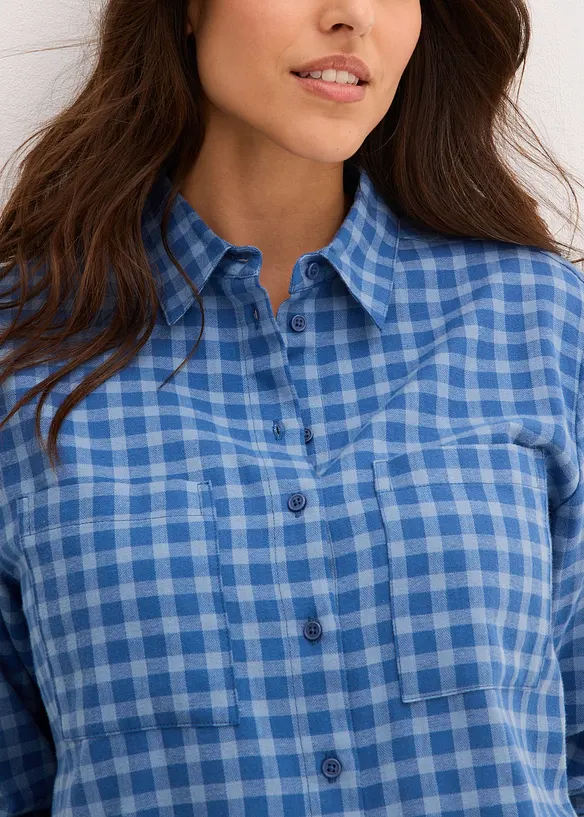 Geruite overhemdblouse van katoen, bonprix