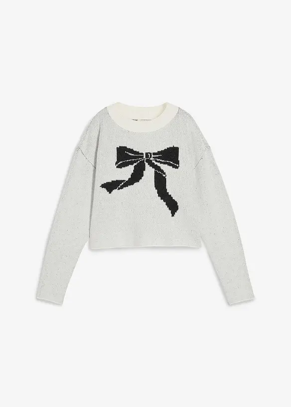 Fijngebreide trui met een strik, bonprix