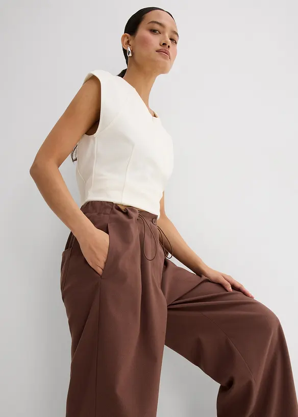Broek met functionele details van een viscose-mix, bonprix