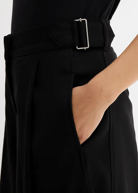 Broek in een viscosemix met gespen aan de zijkanten, bonprix