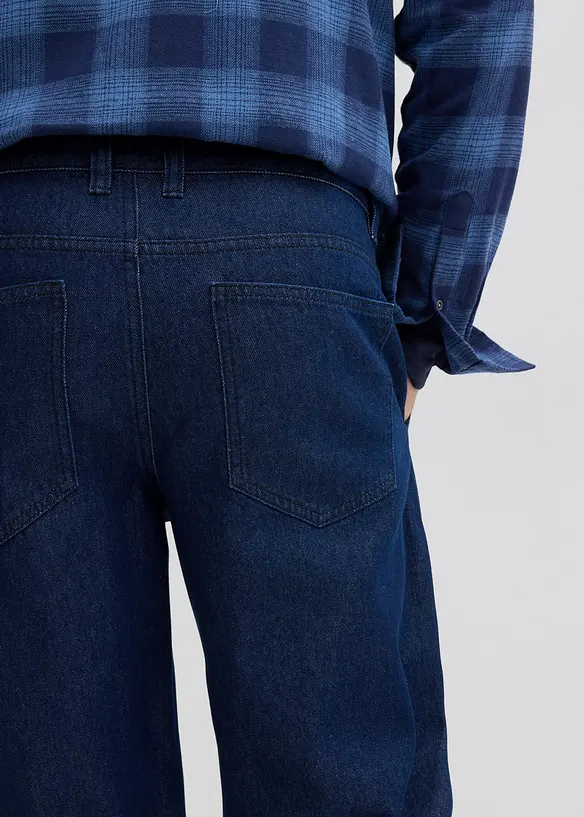 Loose fit jeans met bandplooien, straight, bonprix