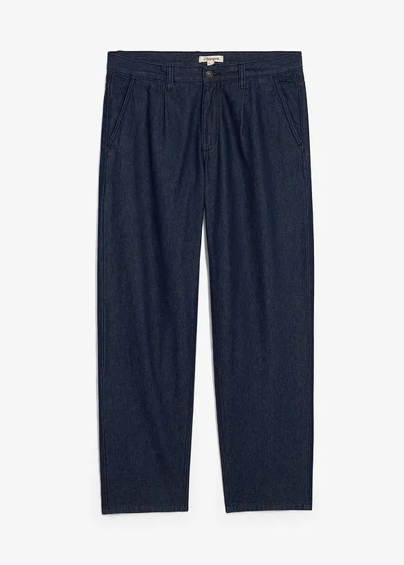 Loose fit jeans met bandplooien, straight, bonprix