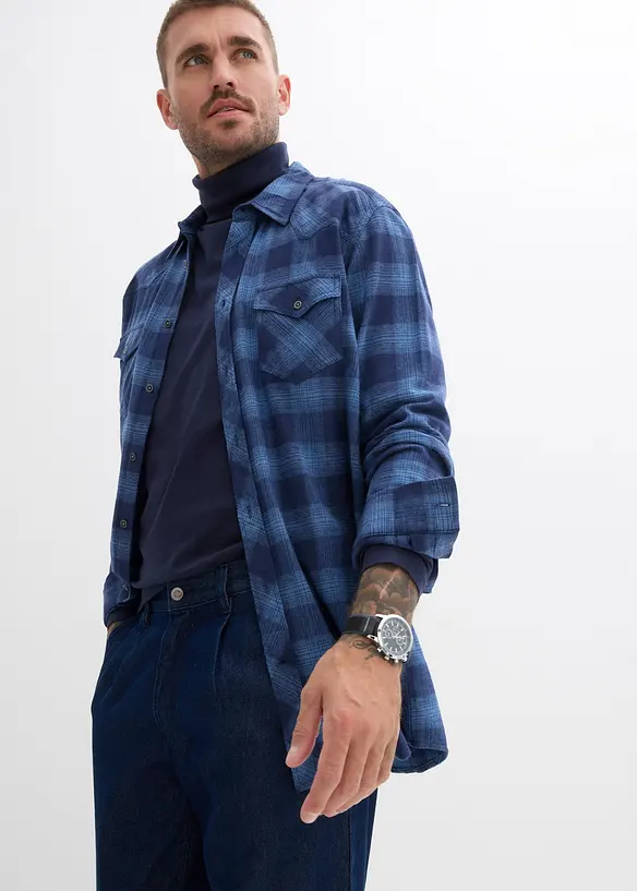 Loose fit jeans met bandplooien, straight, bonprix