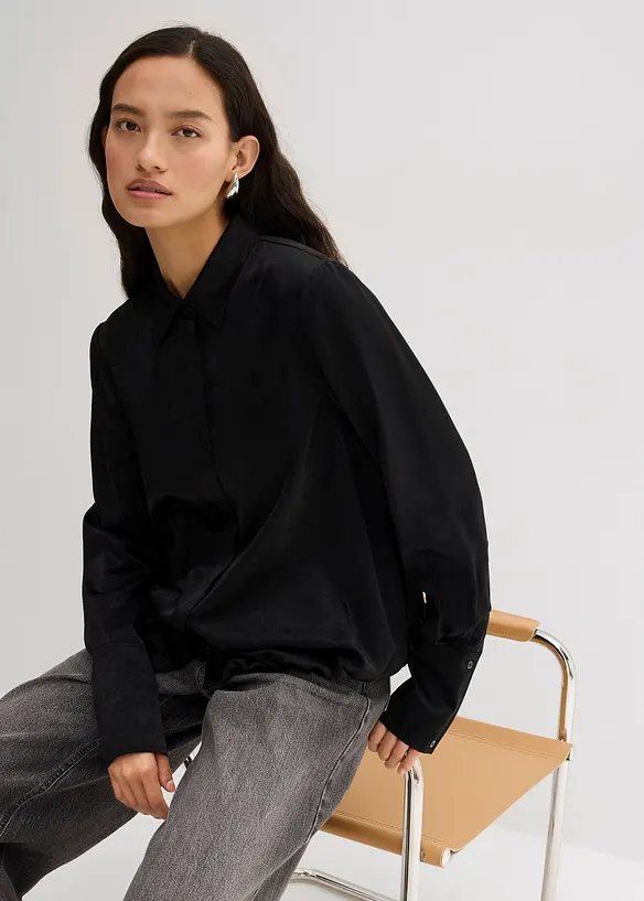 Satijnen blouse in een viscosemix, bonprix