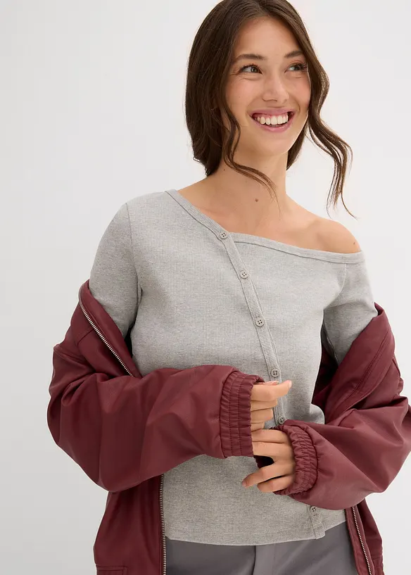 Geribde longsleeve, bonprix