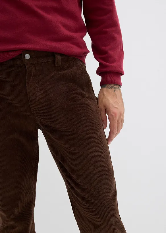 Relaxed fit stretch corduroy broek, straight, bonprix
