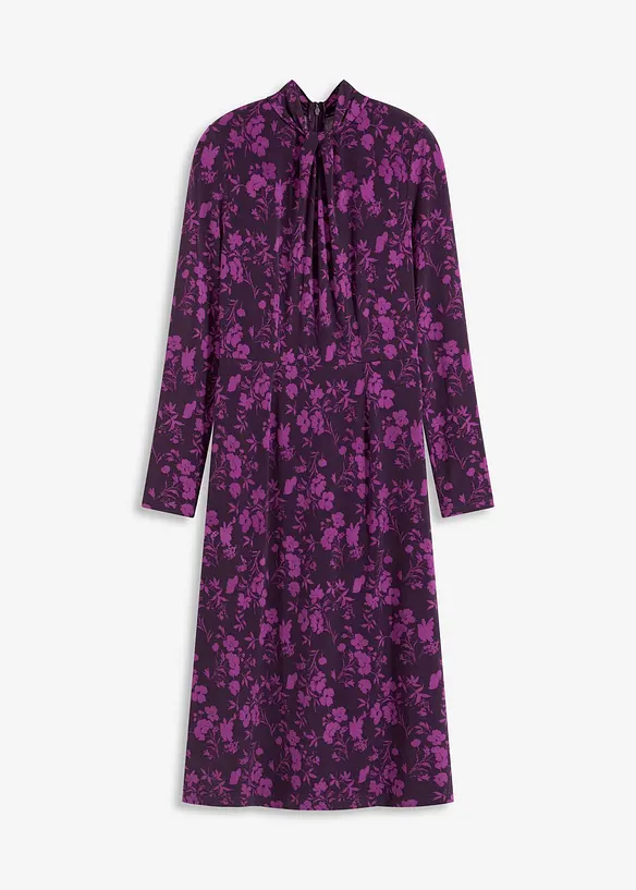 Midi jurk met opstaande kraag, bonprix