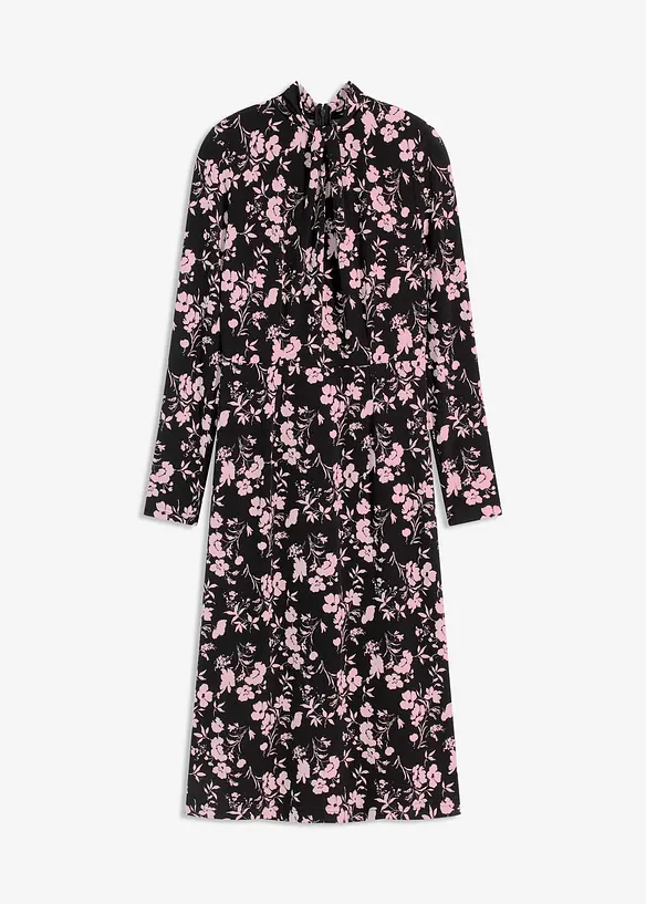Midi jurk met opstaande kraag, bonprix