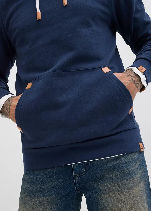 Hoodie met imitatieleren details, bonprix