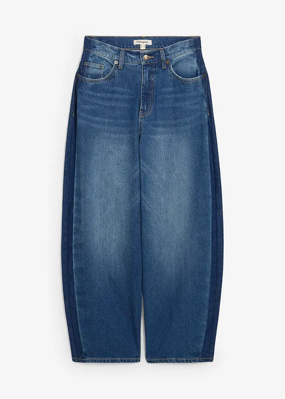 Barrel jeans high waist, cropped, bonprix