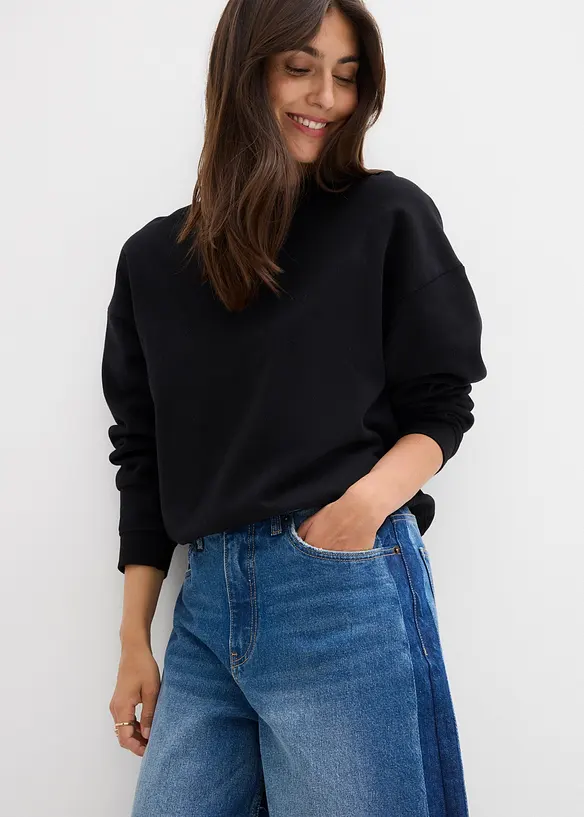 Barrel jeans high waist, cropped, bonprix