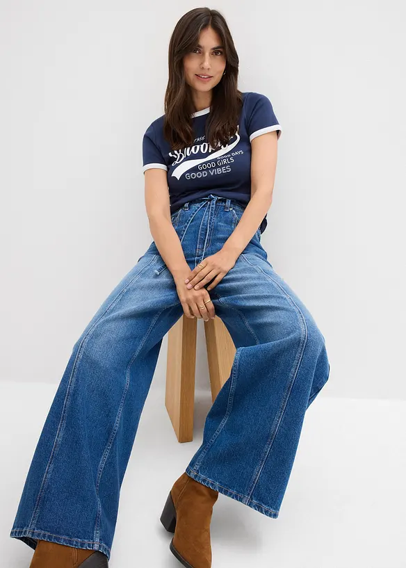 Wide leg jeans high waist, bonprix