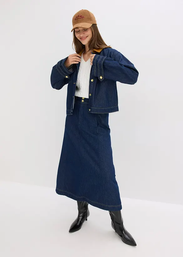Spijkerjas met corduroy kraag, bonprix