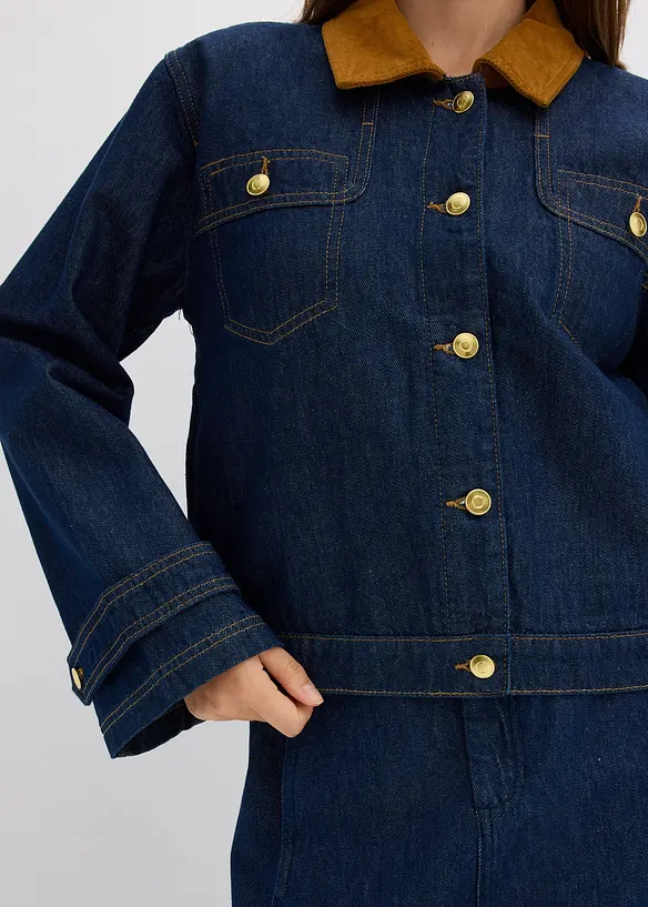 Spijkerjas met corduroy kraag, bonprix