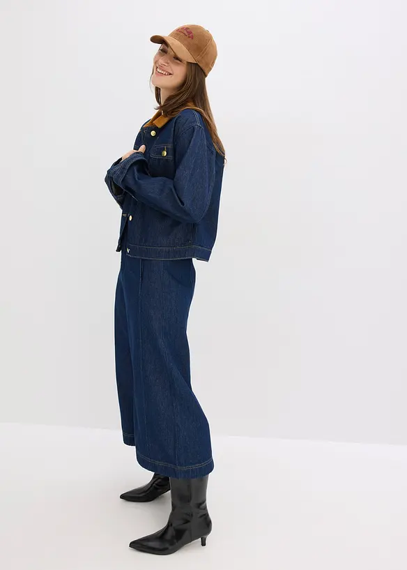 Spijkerjas met corduroy kraag, bonprix