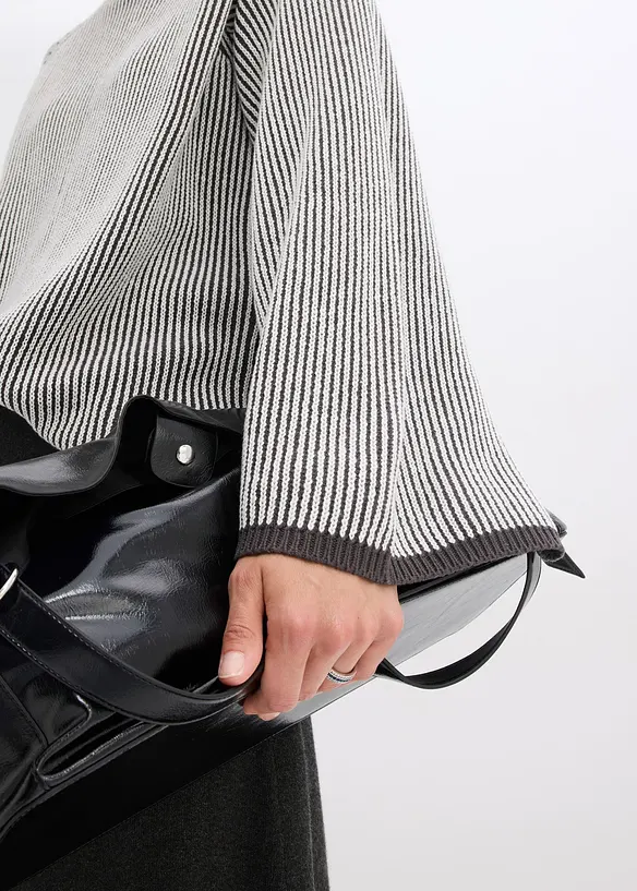 Oversized trui met opstaande kraag, bonprix