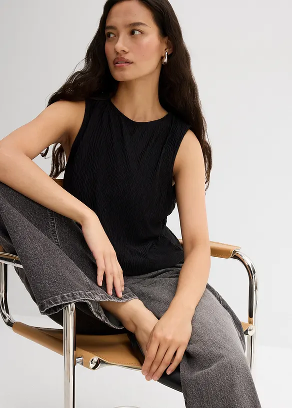 Blouse van gestructureerde crinkle, bonprix