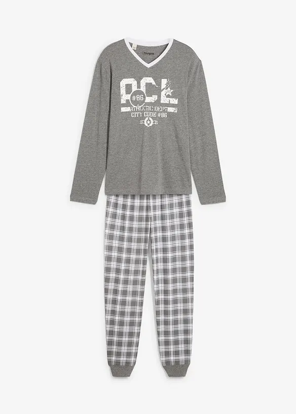 Pyjama met lange mouwen in een katoenmix, bonprix