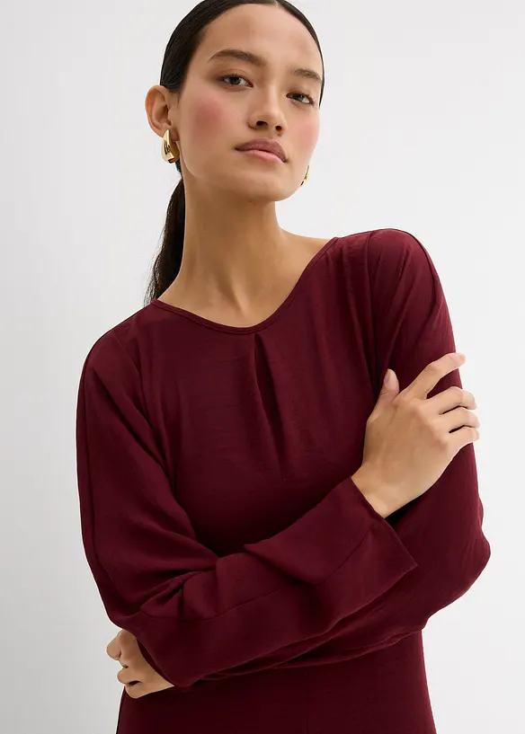 Gedrapeerde midi jurk, bonprix