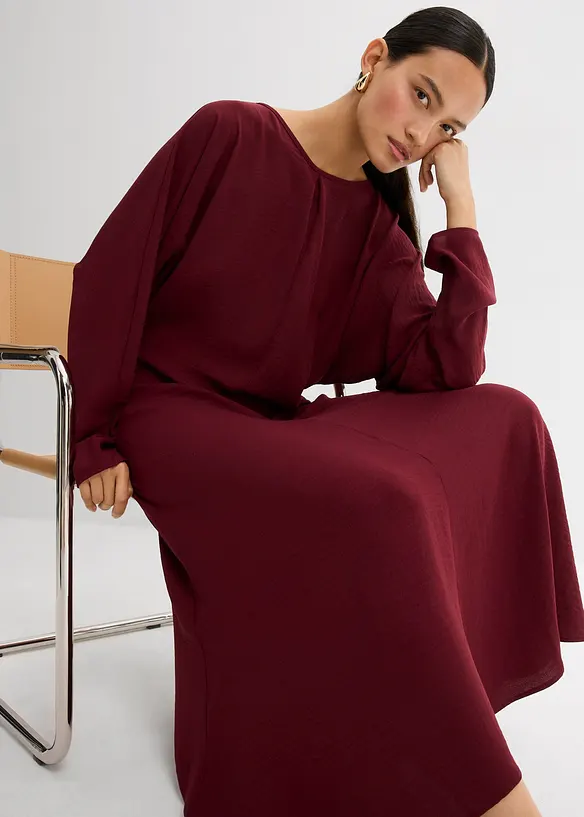 Gedrapeerde midi jurk, bonprix