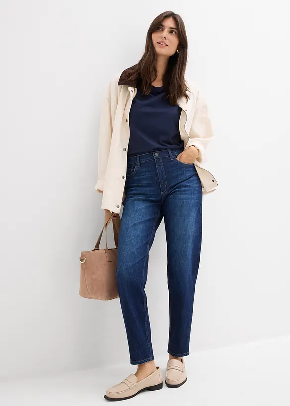 High waist mom jeans, cropped, bonprix